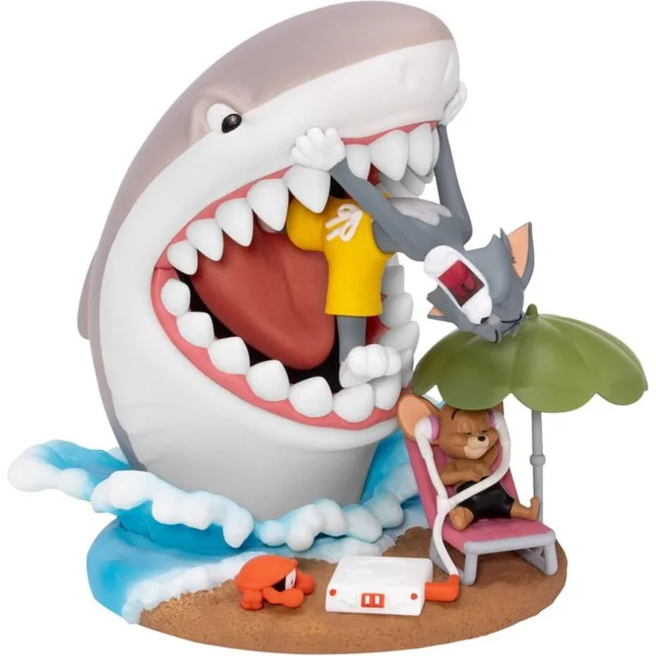Beast Kingdom Toys Tom & Jerry Splash And Dash Figur, 15 cm, detailreiche PVC Sammelfigur mit bedruckter Box