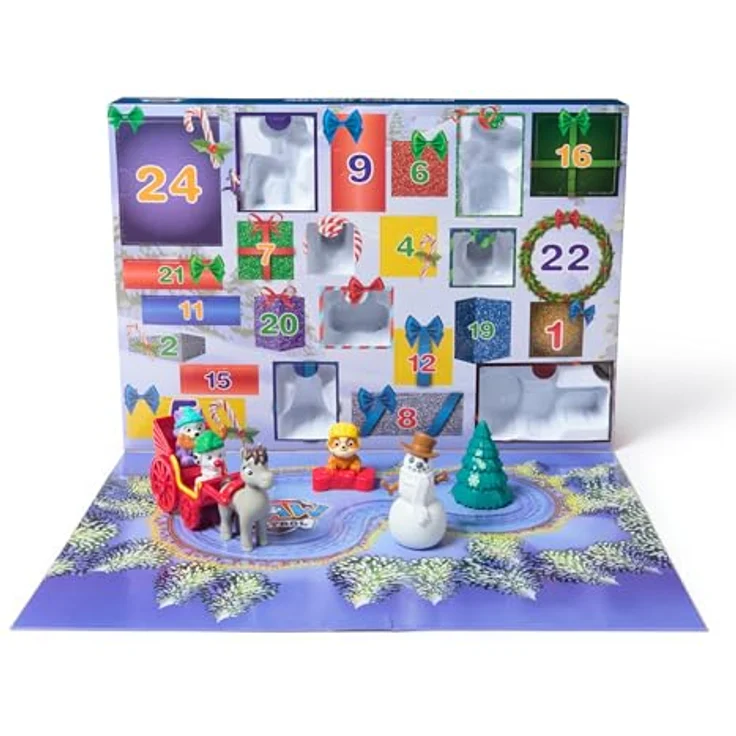 PAW PATROL Adventskalender 2024 – 24 Spielzeug-Überraschungen, 7 Welpenfiguren, Winterwelt, ab 3 Jahren – Bild 1