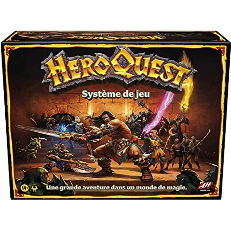 Hasbro Avalon Hill, HeroQuest Spielsystem, Fantastisches Abenteuerspiel im Dungeon-Stil, ab 14 Jahren, 2 bis 5 Spieler