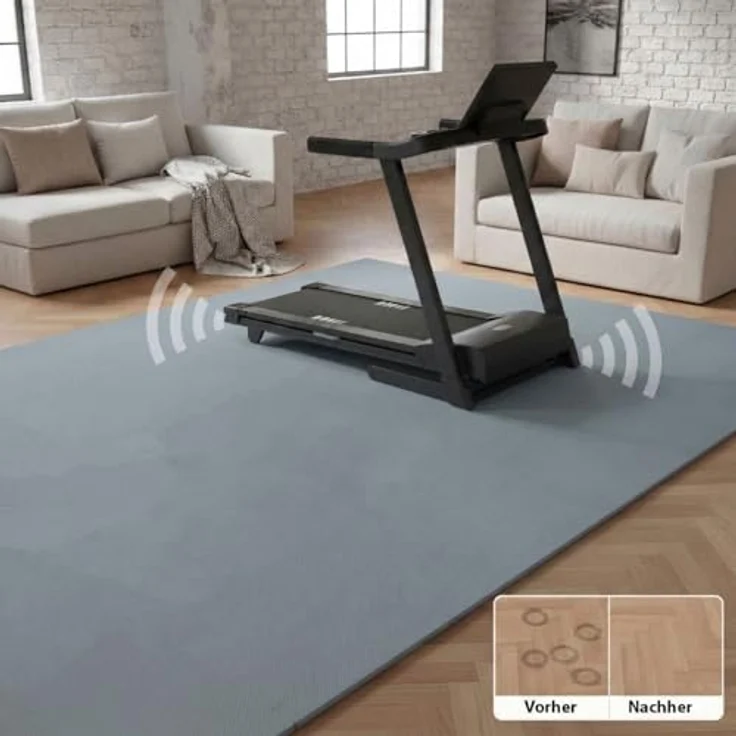 eyepower Puzzlematte XL, 4,8 m² Trainingsmatte mit Rand, 54-tlg. Set, 30 x 30 x 1 cm, schalldämmende EVA Bodenschutzmatte für Home Gym, schwarz – Bild 5