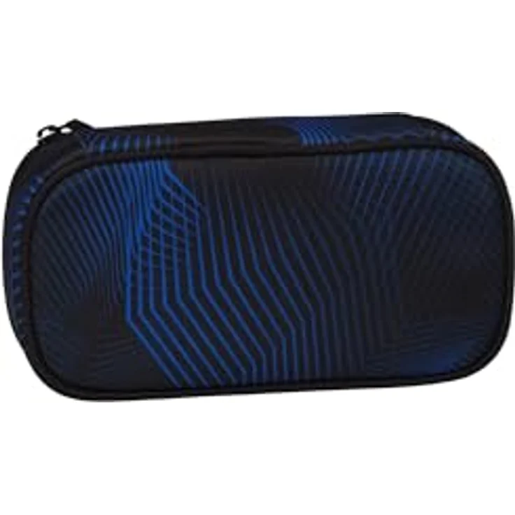 Satch Schlamperbox extra groß, inkl. Trennfach, Reißverschlussfach, Stiftehalter, Geodreieck, Sichtfenster für Stundenplan, Seismic Blue – Blau – Bild 2