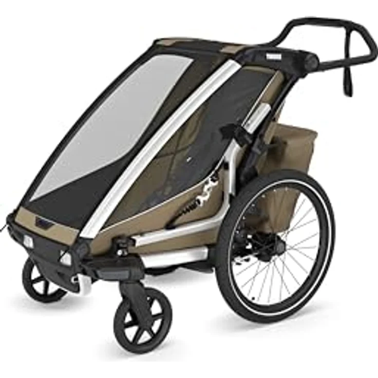 Thule Chariot Cross 2, Fahrradkinderanhänger mit verstellbarem Sitz, FlipWing-System und 5-Punkt-Gurt, schwarz – Bild 4