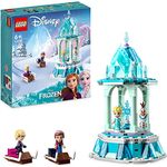 LEGO 43218 Disney Princess Annas und Elsas magisches Karussell, Die Eiskönigin Spielzeug, Inspiriert vom Frozen Eispalast mit 3 ikonischen Mikro-Puppen-Figuren und Olaf-Figur