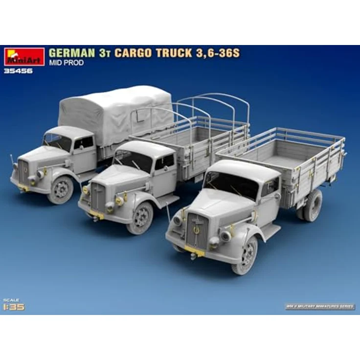 MiniArt 1:35 Dt. 3t Cargo Truck 3,6-36S, Detaillierter Modellbausatz mit fotogeätzten Teilen und historischen Abziehbildern – Bild 4