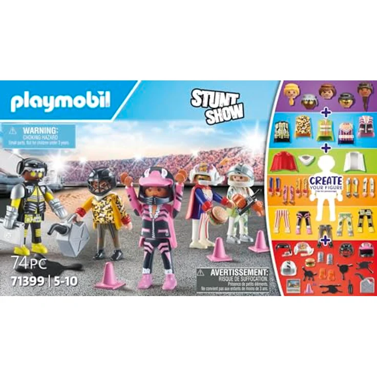 PLAYMOBIL 71399 My Figures: Stuntshow Spielset, mehrfarbig mit über 1000 Figurenkombinationen und individuell zusammenbaubaren Stuntakrobaten – Bild 5
