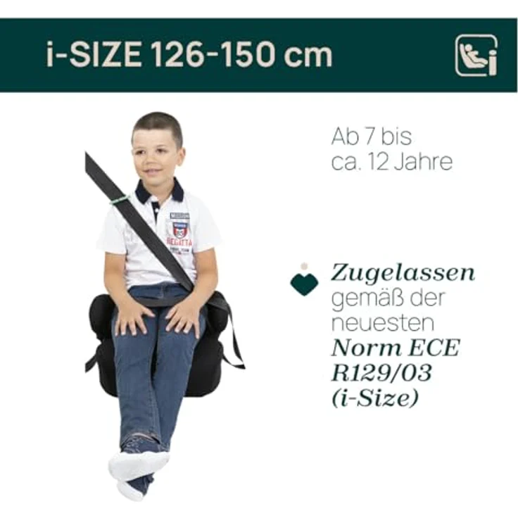 Chicco Kindersitzerhöhung QUASAR I-SIZE, Autositzerhöhung ab 7 Jahren, bis 12 Jahre, 126-150 cm, weich gepolsterte Armlehnen – Bild 3