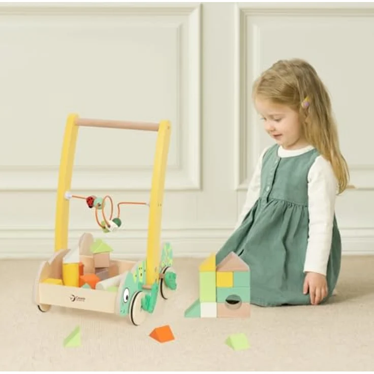 Classic World Lauflernwagen mit Bausteinen, pädagogisches Spielzeug für den frühen Bewegungs- und Lernprozess – Bild 2