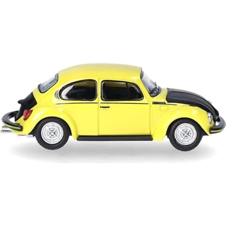 Herpa Volkswagen (VW) Käfer 1303, Miniaturfahrzeug im Maßstab 1:87, gelb-schwarz, Sammlerstück aus Kunststoff, Made in Germany – Bild 3