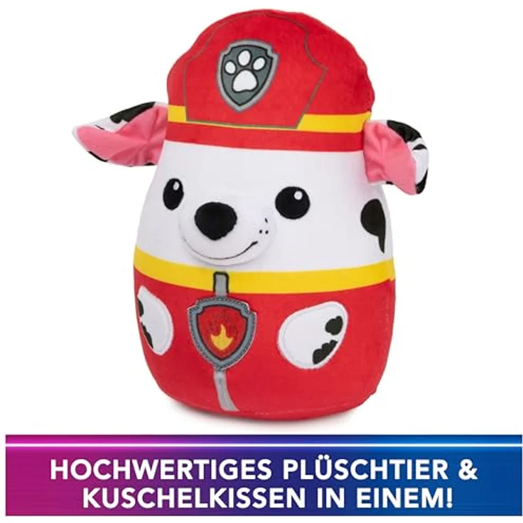 Spin Master Kuscheltier GUND - PAW Patrol Trend Squishy Marshall, 20 cm, samtig weich, mit Stickerei und appliziertem Abzeichen – Bild 3