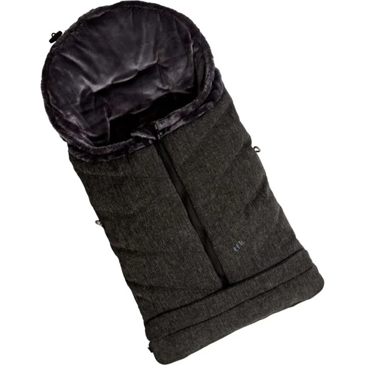 TFK Thermo-Fleece Fußsack, verlängerbares Fußteil, wasserabweisend, Premium Schwarz