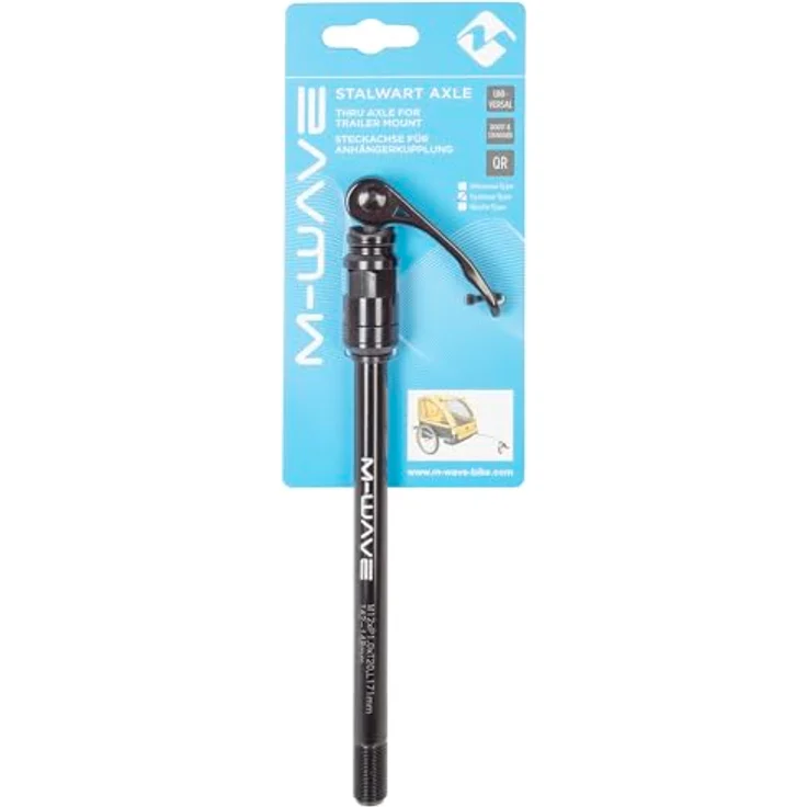 M-Wave Stalwart Axle, Steckachse für Fahrradanhänger mit Schnellspannhebel – Bild 5