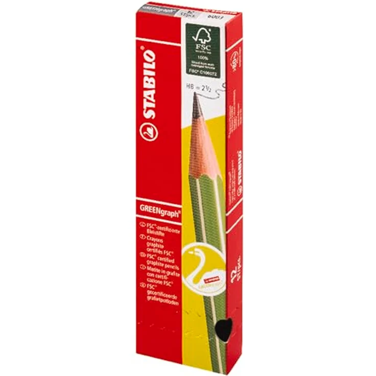 STABILO Bleistift GREENgraph 6003, 12er-Pack HB (mittelweich), Sechskant, grün, ohne Radiergummi – Bild 8