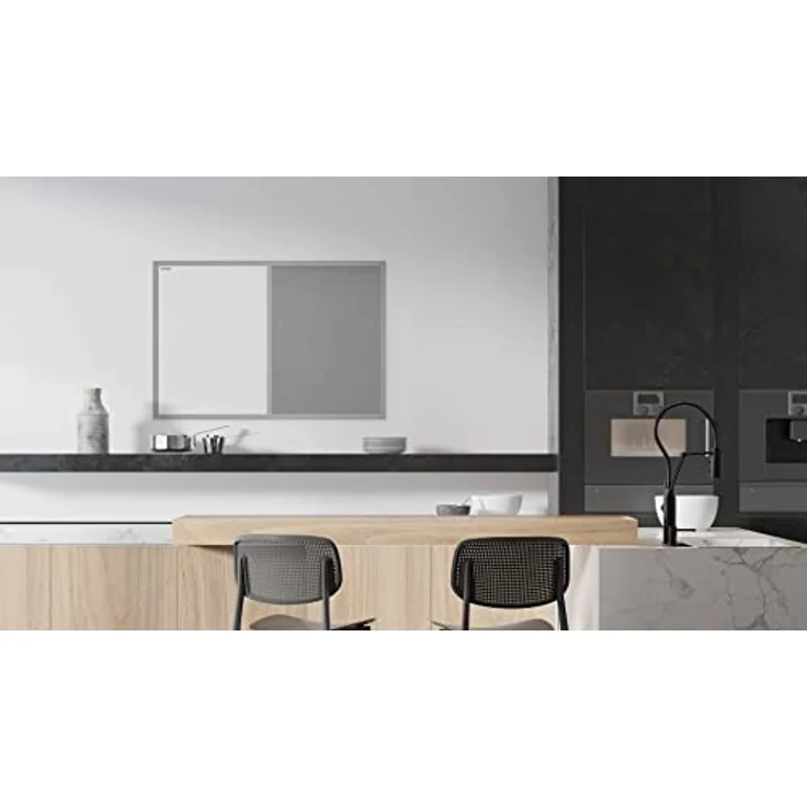 ALLboards Kombitafel, Kork grau / magnetisch weiß, eleganter Holzrahmen grau lackiert, 2-in-1 Maltafel – Bild 4