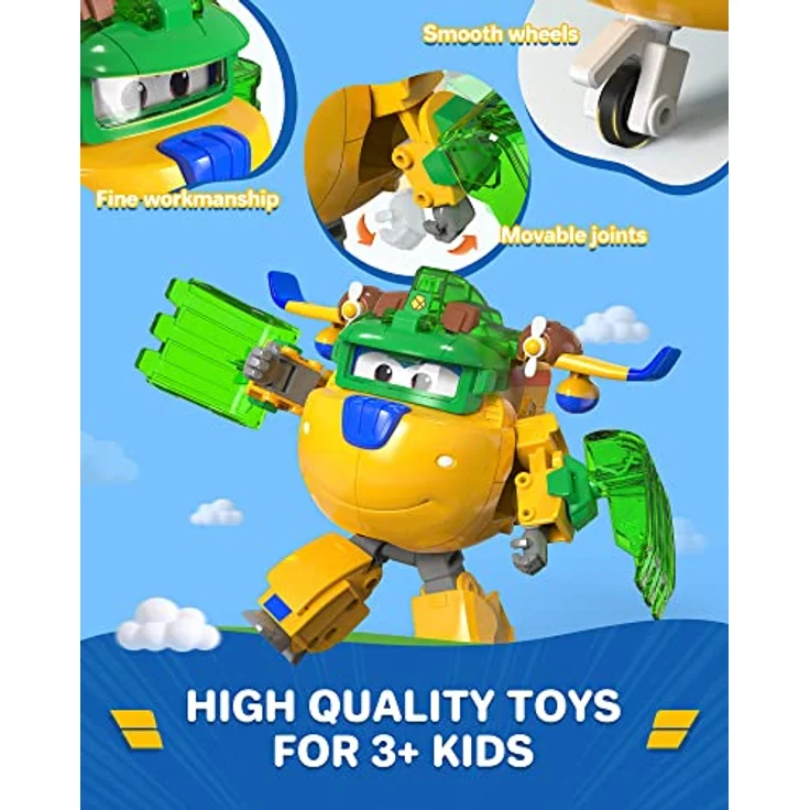 Super Wings Transforming Flugzeug Super Iron Donnie, 12,7 cm großes wandelbares Spielzeug mit Superbällen, für Kinder ab 3 Jahren – Bild 4