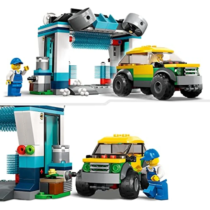 LEGO 60362 City Autowaschanlage, Set mit Spielzeugauto für Kinder ab 6 Jahren, Jungen & Mädchen, funktionierende Wasch-Elemente und 2 Minifiguren, Fahrzeugset, kleine Geschenk-Idee – Bild 3