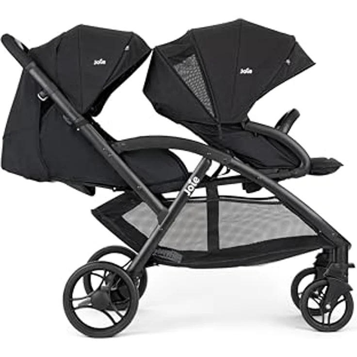 Joie Evalite Duo Zwillingswagen, leicht und kompakt, inkl. Regenverdeck, Coal Grey – Bild 7