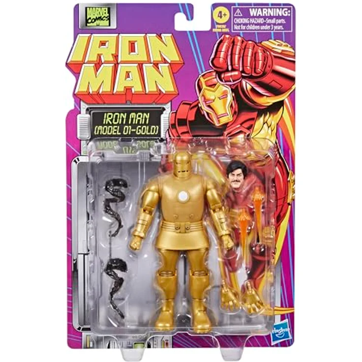 Marvel Legends Iron Man (Model 01 - Gold), 15 cm Action-Figur mit 7 Accessoires und 20 beweglichen Punkten – Bild 2