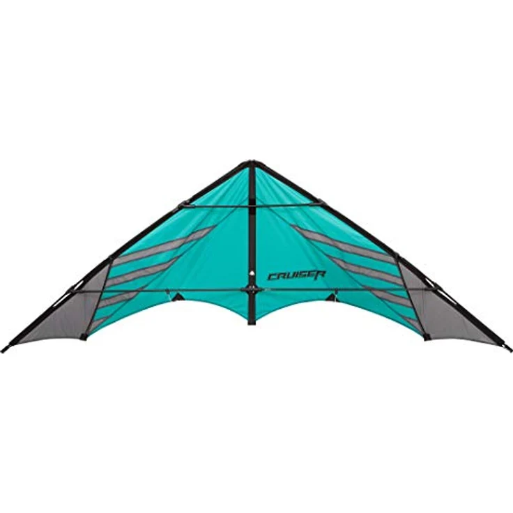 HQ 116511 - Cruiser Aqua, Zweileiner Lenkdrachen Speed&Power, ab 14 Jahren, 74x194cm, inkl. 100kp Dyneemaschnüre 2x30m auf Winder mit Schlaufen, 3-7 Beaufort – Bild 1