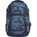 coocazoo Schulrucksack Mate „Geometric Sky”, grau-blau, ergonomischer & anpassbarer Tornister, höhen- & größenverstellbar, mit Brustgurt & Hüftgurt, ab der 3. Klasse