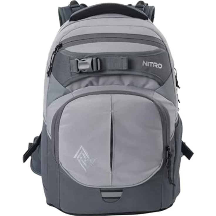 Nitro Superhero Schulrucksack, Rucksack mit abnehmbarem Hüftgurt, robustem Bodenplatte und Thermotasche, schwarz – Bild 2