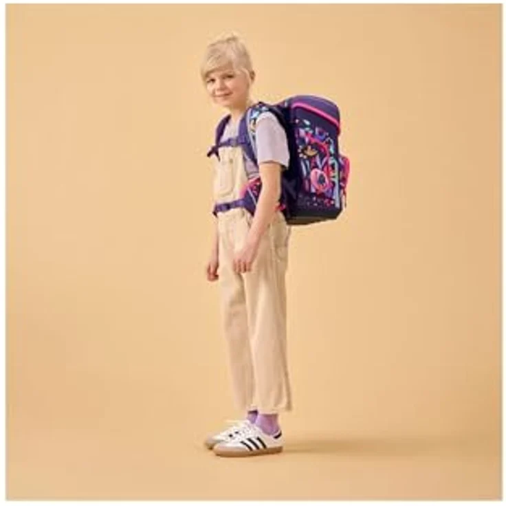 ergobag cubo Set, ergonomischer Schulranzen 5-teilig mit Reflexion und individuellem Design für 1. Klasse, blau – Bild 5