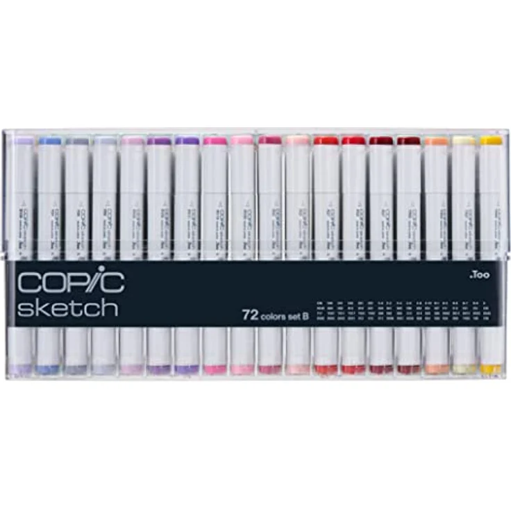 Copic COPIC Sketch Set "72 Colors B", Twin Marker mit Pinselspitze, professionelles 72er Set – Bild 2