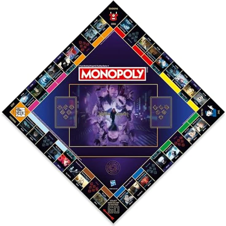 Winning Moves Jujutsu Kaisen Monopoly, klassisches Brettspiel für 2-6 Spieler, mit 7 Spielsteinen und JJK-Themenkarten – Bild 4