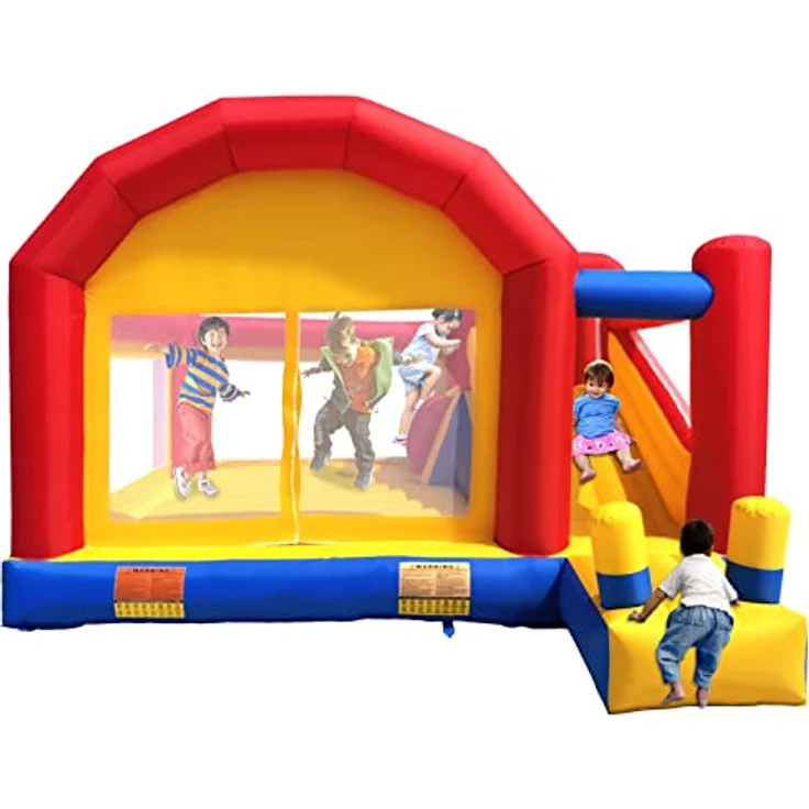 Ballsea Hüpfburg XXL, Großes Aufblasbares Schloss mit Trampolin, Rutsche & Kletterwand für Kinder von 3-8 Jahren, bis 200 kg belastbar – Bild 1