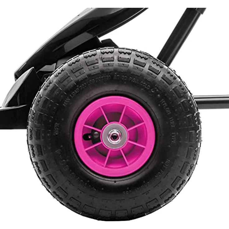 HOMCOM Go-Kart Kinderfahrzeug mit verstellbarem Sitz, Tretfahrzeug, Handbremse, für 5-12 Jahre Kinder, Rosa, Schwarz – Bild 10