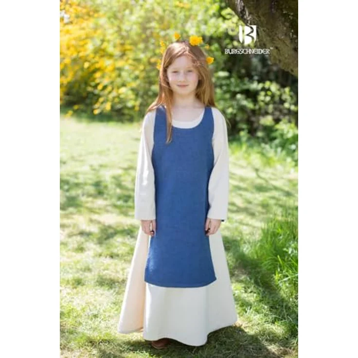 Burgschneider Kinderüberkleid Ylva - Meerblau, Unisex, Baumwolle, Historisch - Early Medieval, Viking – Bild 3