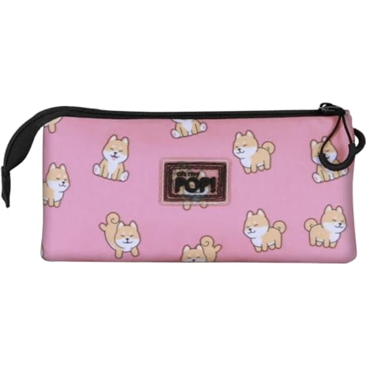 Karactermania Federmäppchen Oh My Pop! Triple Federmäppchen Shiba Pink, 3-Fächer Aufbewahrung, pink – Bild 3
