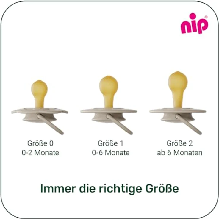 nip Schnuller Cherry Greenline, Beruhigungssauger im 4er Set, runde Kirschformschnuller mit extra dünnem Schaft, Latex, für 0-6 Monate, BPA-frei – Bild 7