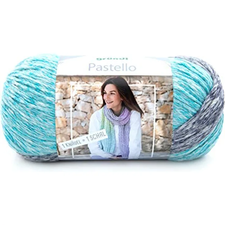 Gründl 4867-06 Pastello Garn, Cotton, karibik pastel farbe meliert, ca. 400 m, Meter