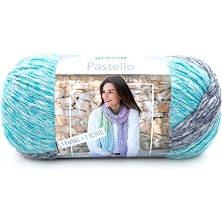 Gründl 4867-06 Pastello Garn, Cotton, karibik pastel farbe meliert, ca. 400 m, Meter – Bild 1