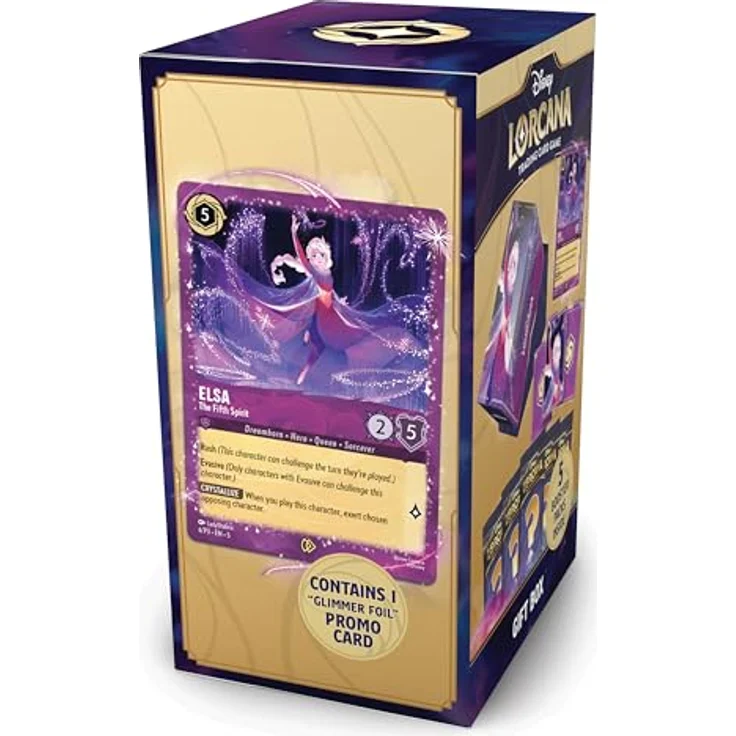 Ravensburger Disney Lorcana Fabled Elsa Gift Box, exklusive "Glimmer-Foil" Promokarte und 5 Booster Packs, Sammelkarten-Geschenkbox für bis zu 250 Karten – Bild 2