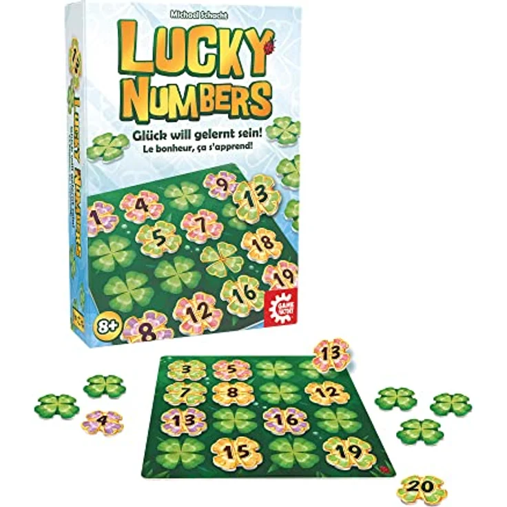 Game Factory 646307 Lucky Numbers, Legespiel für Erwachsene und Kinder ab 8 Jahren, Familienspiel, für 1-4 Spieler, Weiß, Deutsche Edition – Bild 2