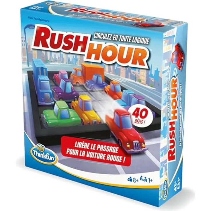 ThinkFun Rush Hour, Logikspiel mit 40 Herausforderungen in 4 Schwierigkeitsstufen, für 1 oder mehr Spieler, französische Version, ab 8 Jahren – Bild 5