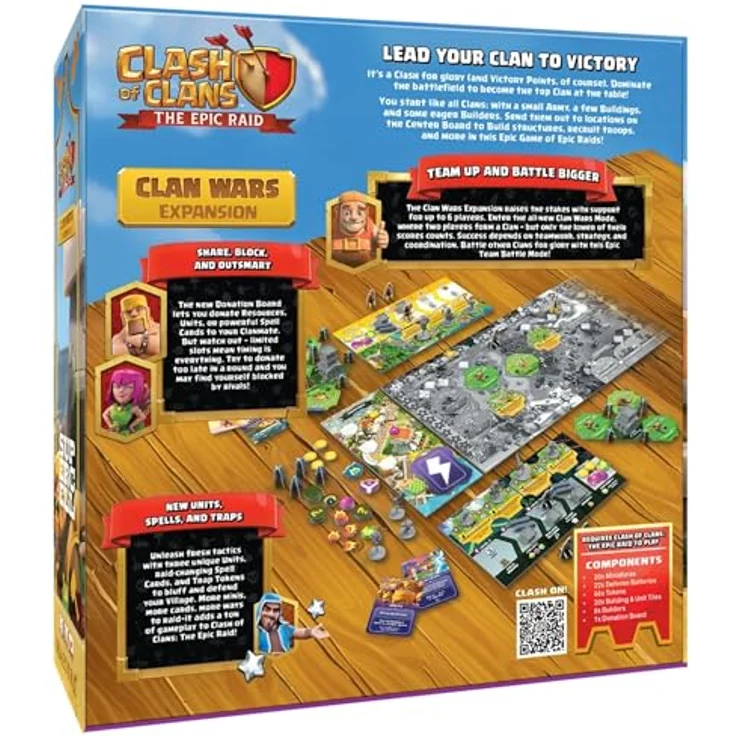 Maestro Media Ventures Clash of Clans The Epic Raid Clan Wars Expansion, Brettspiel-Erweiterung für 2-6 Spieler, neue Zauber und Einheiten, 45-90 Minuten Spielzeit – Bild 2