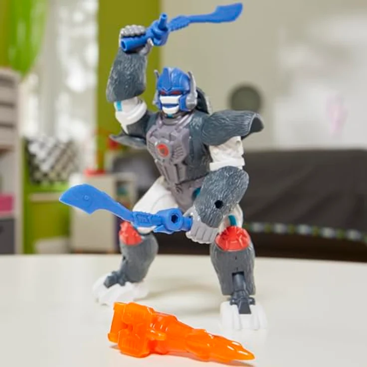 Transformers MixMashers Optimus Primal, individuell kombinierbare Action-Figur mit Accessoires, einschließlich Bumblebee Stinger-Kanone und 2 Schwert-Accessoires – Bild 5