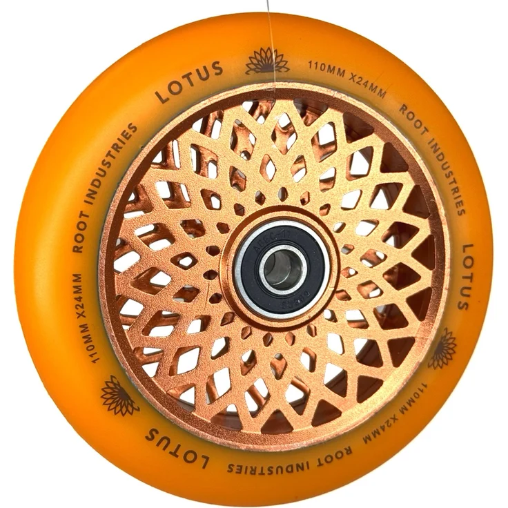 Root Industries Lotus Stunt-Scooter Rolle 110mm Radiant Orange - Scooter Rolle mit perforiertem Kern und hochpräzisen Lagern – Bild 1