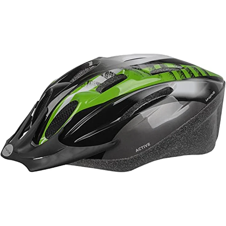 M-Wave Unisex-Adult Mamba Fahrradhelm, schwarz, 53-57 cm - Microshell Oberschale, 11 große Belüftungsöffnungen, aufsteckbares Visier – Bild 1