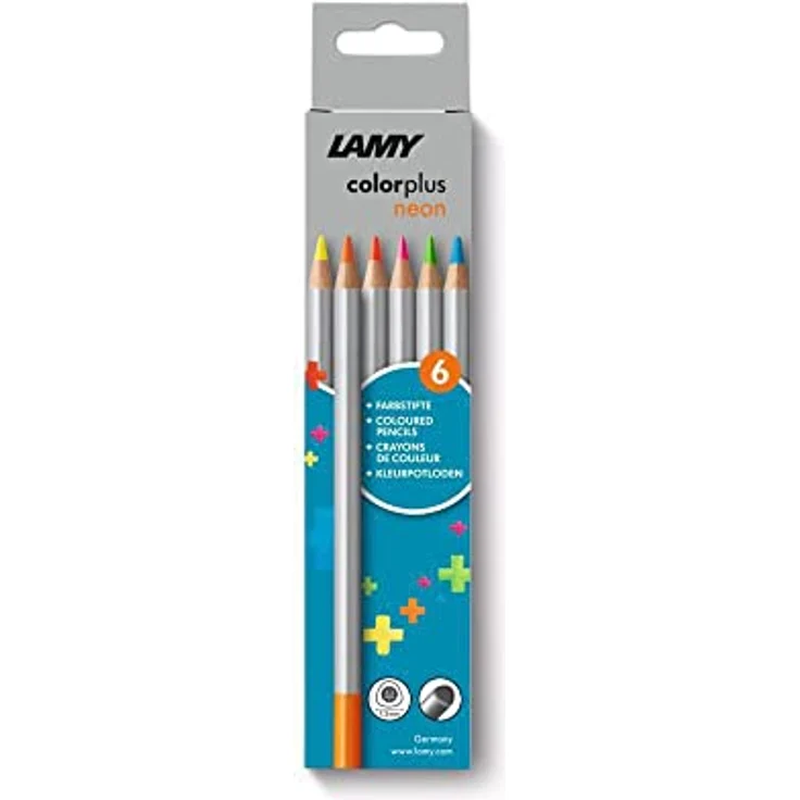 Lamy colorplus Faltschachtel mit 6 Farbstiften, ergonomische Dreieckform, bruchfeste Mine Ø 3,3 mm, Holz aus massivem Lindenholz – Bild 1