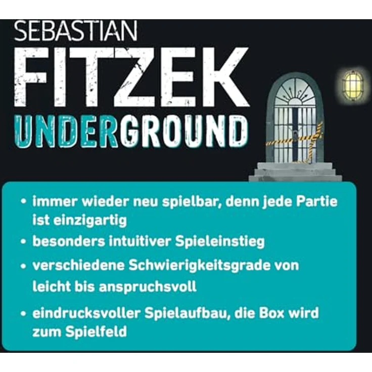 moses 90179 Fitzek Underground, 3D-Thriller-Spiel für Escape-Game Fans, kooperatives Gesellschaftsspiel ab 12 Jahren, schwarz – Bild 5
