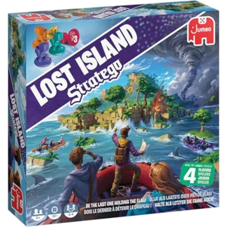 Jumbo Stratego - Lost Island Brettspiel, Mehrspieler Battle-Royale Spiel, Mehrfarbig