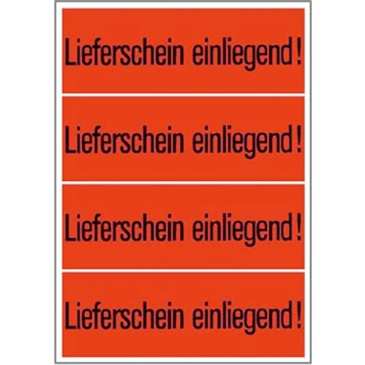 HERMA 6754 Lieferschein einliegend Aufkleber, 1000 Stück, 39 x 118 mm, selbstklebend, klein, Warnhinweis Etiketten Versandaufkleber Paketaufkleber für Kennzeichnung von Sendungen, neon leuchtrot – Bild 1
