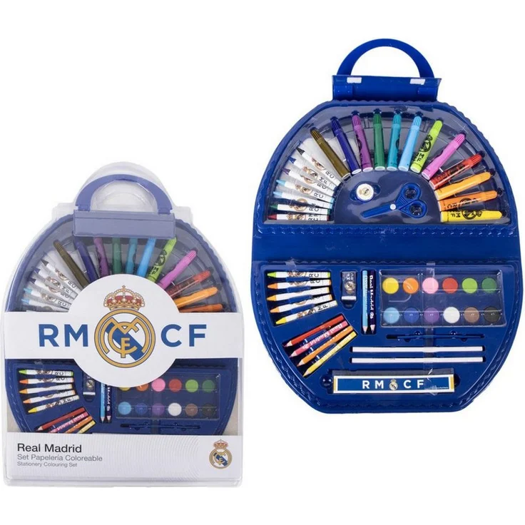 Cerda Farbkasten Real Madrid Kreativset, 50-teiliges Malkoffer für Schule & Zuhause