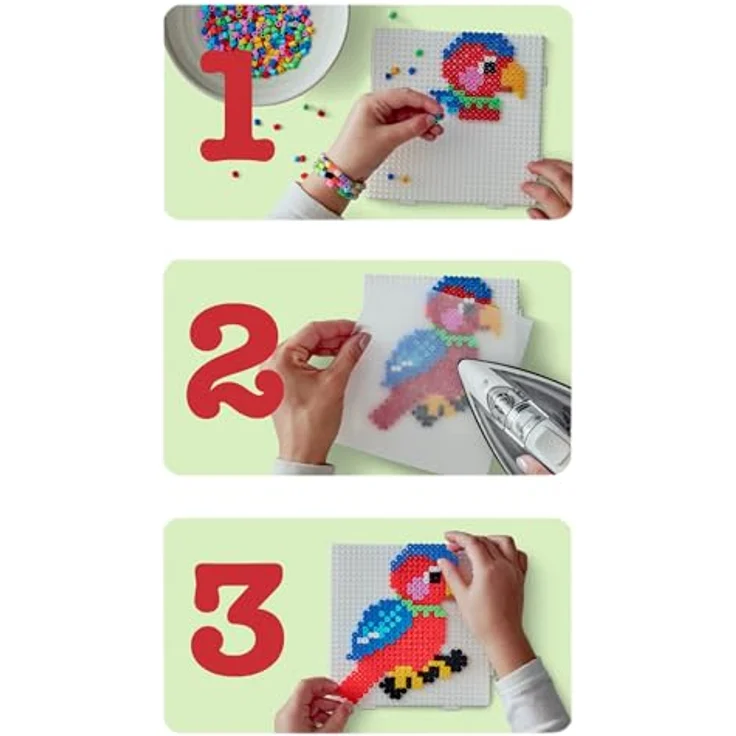 Hama Bügelperlen Hama Blister Dinosaurier, Midi-Bügelperlen Set mit 450 Perlen, 1 Dino Stiftplatte und Bügelpapier, Ø 5 mm, für Kinder ab 5 Jahren – Bild 5