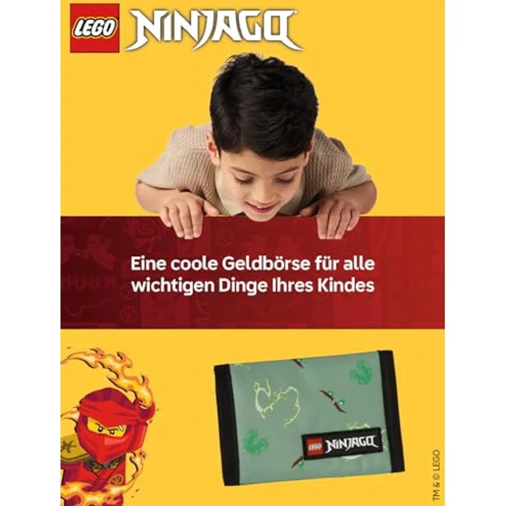 SKANDO BAGS LEGO® NINJAGO® Portmonee, Spinjitzu Master Cardholder mit Klettverschluss & Münzfach, leicht und robust für Kinder – 13 x 25,5 cm – Bild 2