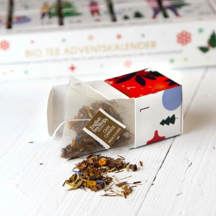 English Tea Shop ETS - Puzzle Tee Adventskalender "White Ornaments", 25 x BIO Tee in kompostierbaren Pyramidenbeuteln, 24+1 Sorten – Bild 4