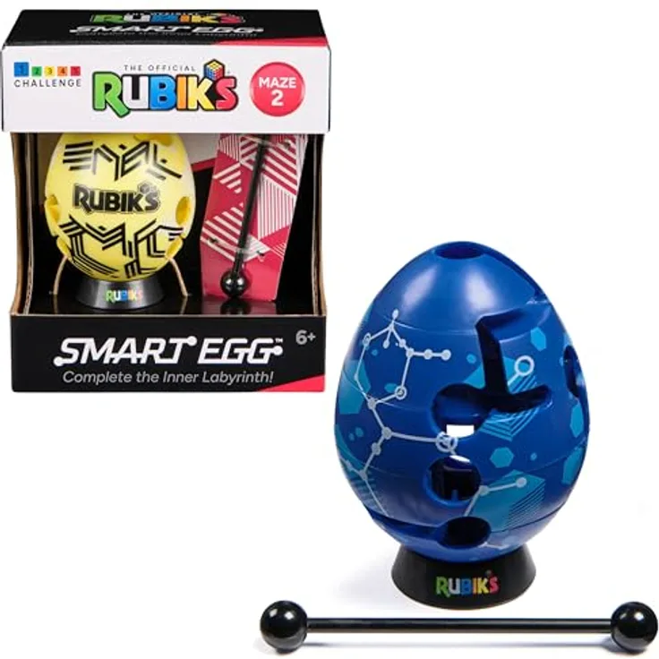 AMIGO Spiel + Freizeit GmbH RBK Rubiks Smart Egg 12, Geduldsspiel im Labyrinth für Einsteiger, inkl. Ständer, sortierte Farben